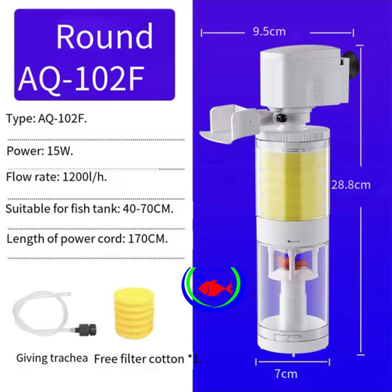 Three-in-One Aquarium Filter Pump with Oxygenation - 220-240V