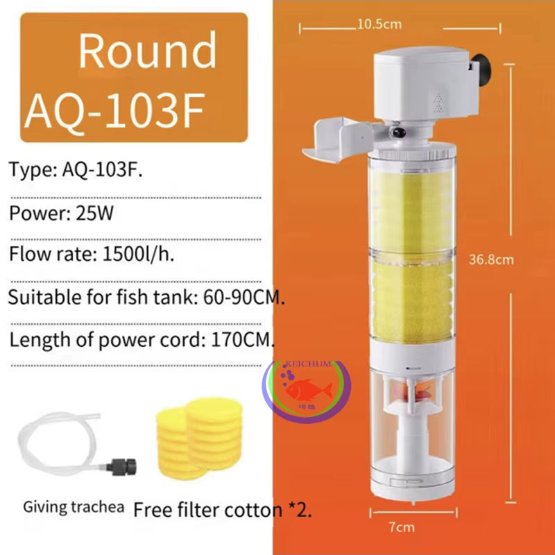 Three-in-One Aquarium Filter Pump with Oxygenation - 220-240V