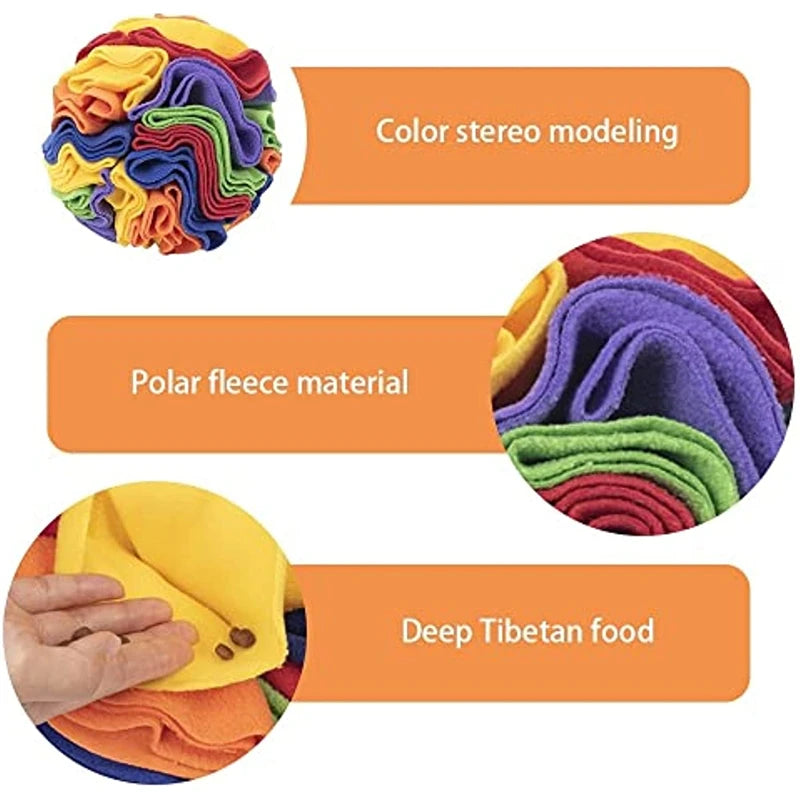 Interactive Snuffle Ball Mat for Dogs and Cats - Puzzle Training Blanket with Detachable Pads for Engaging Play and Learning