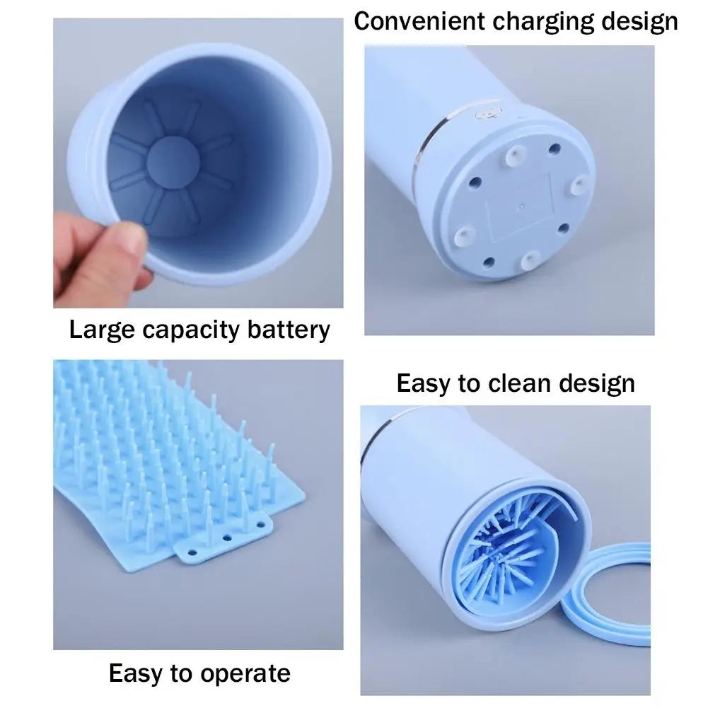 Automatic Portable Dog Paw Washer and Electric Massager for Small to Medium Dogs and Cats, USB Rechargeable