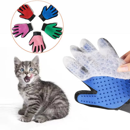 Pet Grooming Glove for Cats and Dogs - Deshedding Brush and Massage Tool for Bathing and Hair Removal