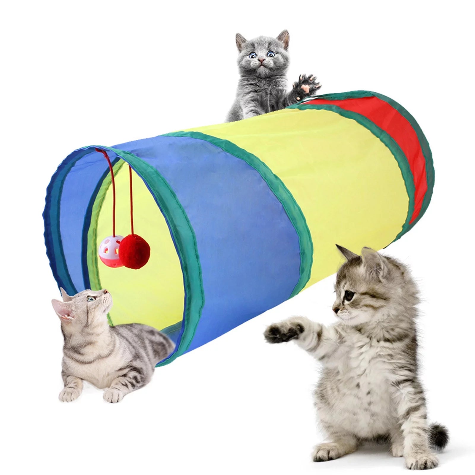 Exciting 22-Piece Cat Toy Set - Interactive Tunnels, Colorful Balls & Feather Teasers for Hours of Indoor Fun!