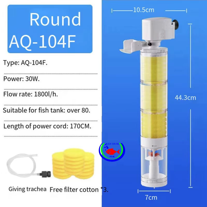Three-in-One Aquarium Filter Pump with Oxygenation - 220-240V