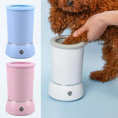Automatic Portable Dog Paw Washer and Electric Massager for Small to Medium Dogs and Cats, USB Rechargeable